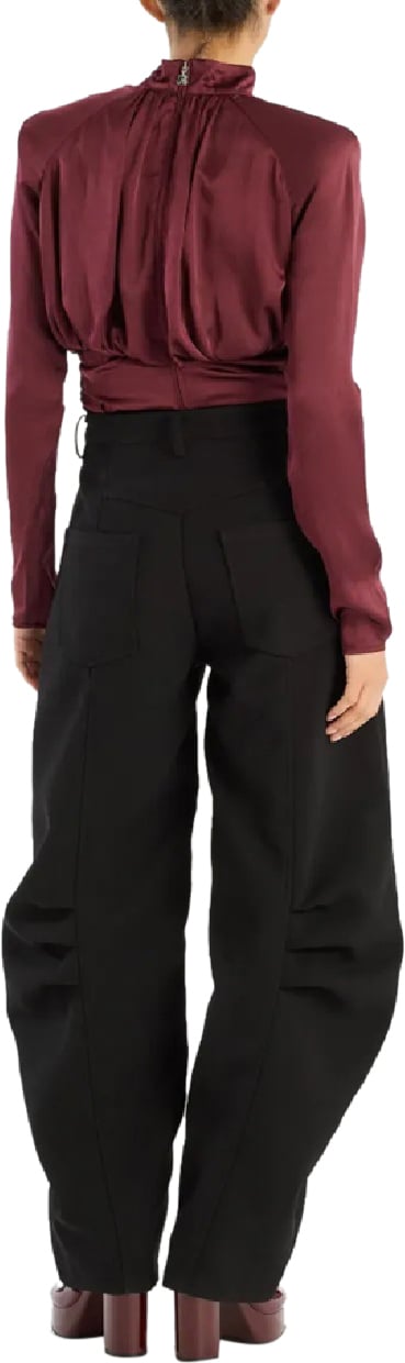 Rotate ls ruched silk top divers Divers