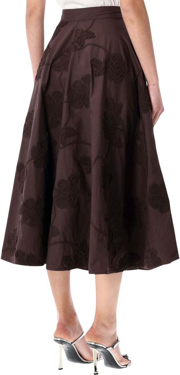 Rotate Flower Intarsia Maxy Skirt Mole Brown Bruin