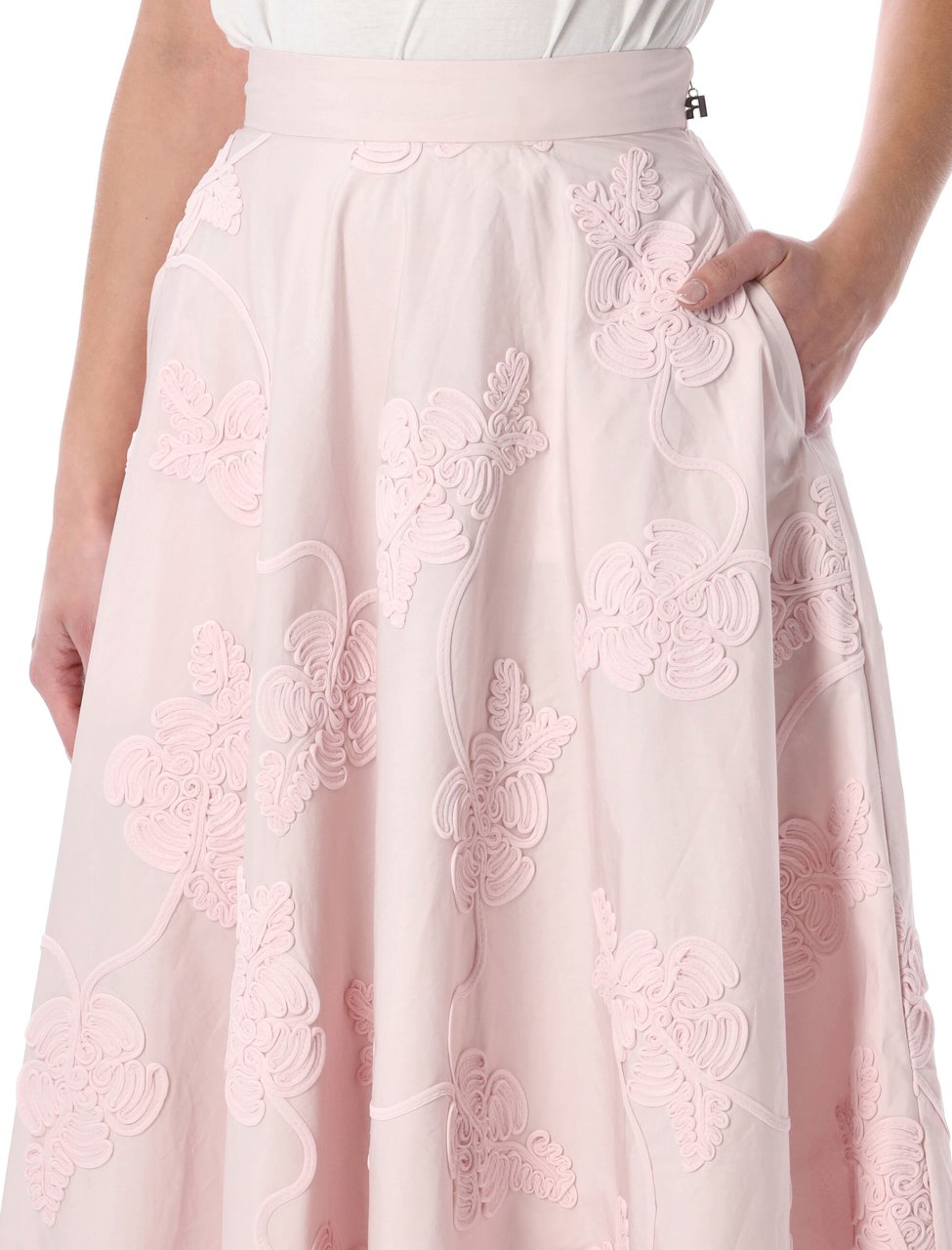 Rotate Flower Intarsia Maxy Skirt Orchid Ice Paars