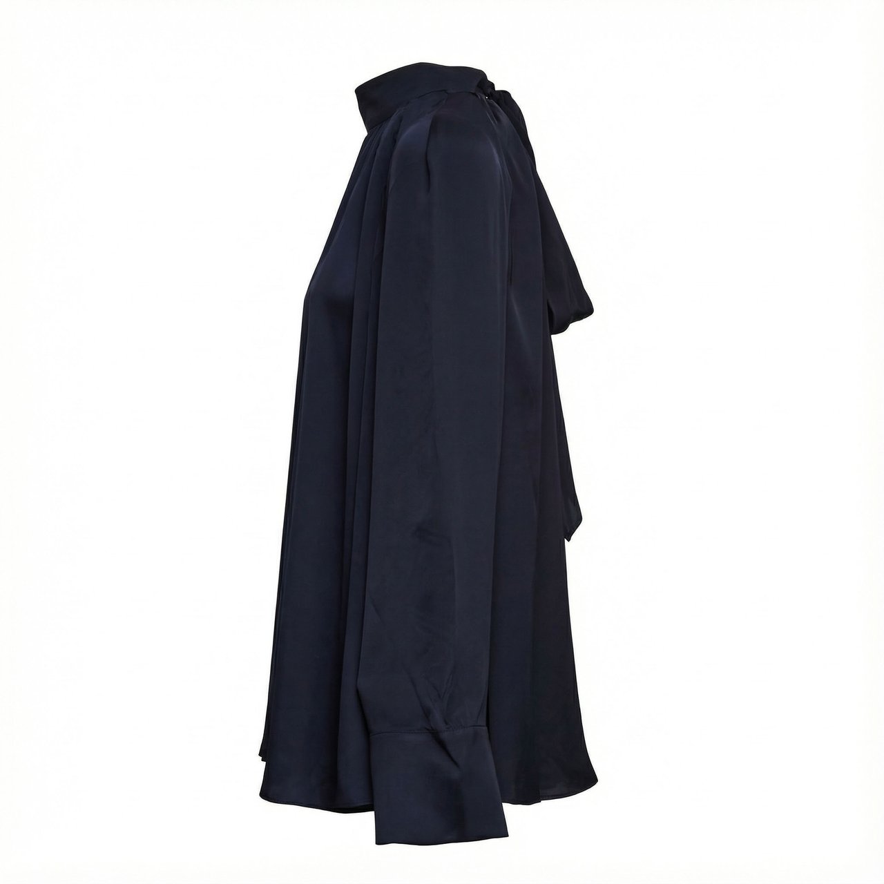 Rotate Kitty Satin Bow Long Sleeve Shirt Zwart