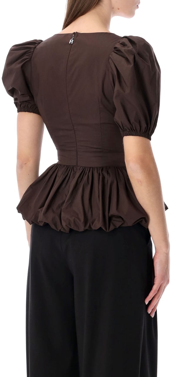 Rotate Flower Intarsia Top Mole Brown Bruin