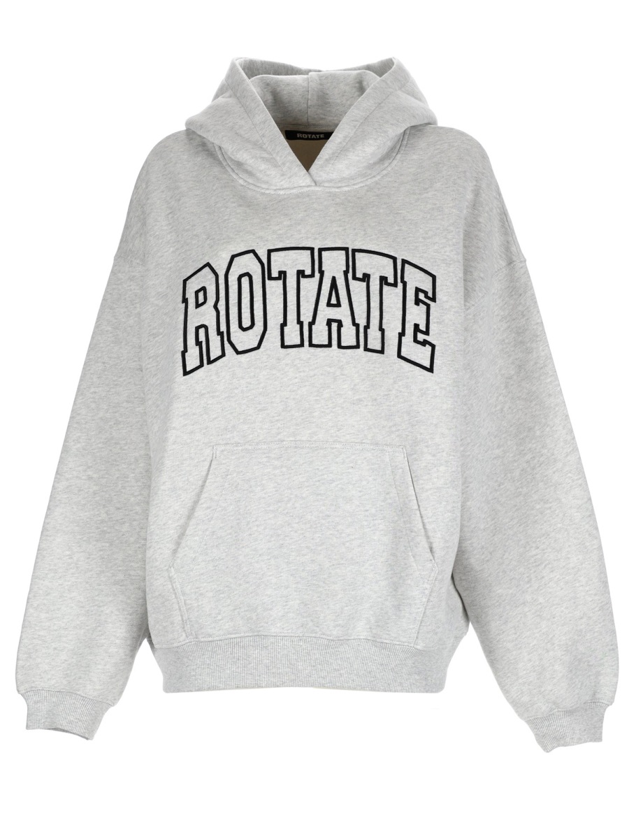 Rotate Organic Cotton Bold Arched Logo Sweatshirt Wit