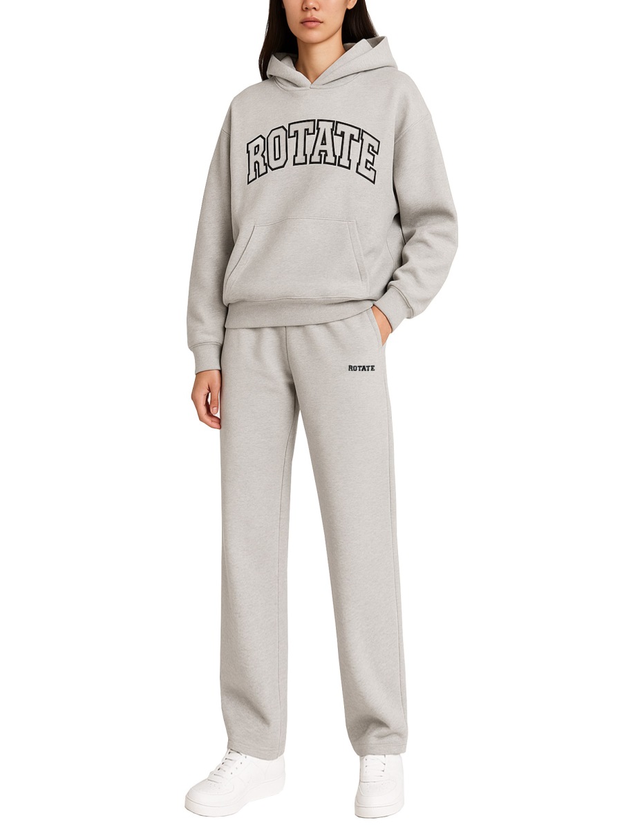 Rotate Organic Cotton Bold Arched Logo Sweatshirt Wit