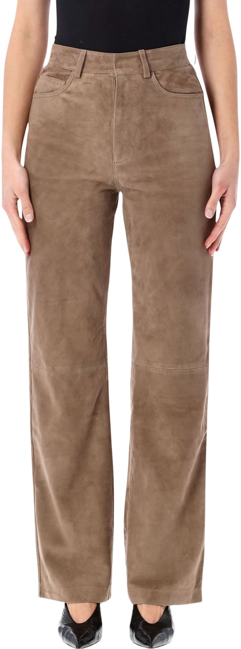 Rotate Suede Pant Morel Beige Taupe