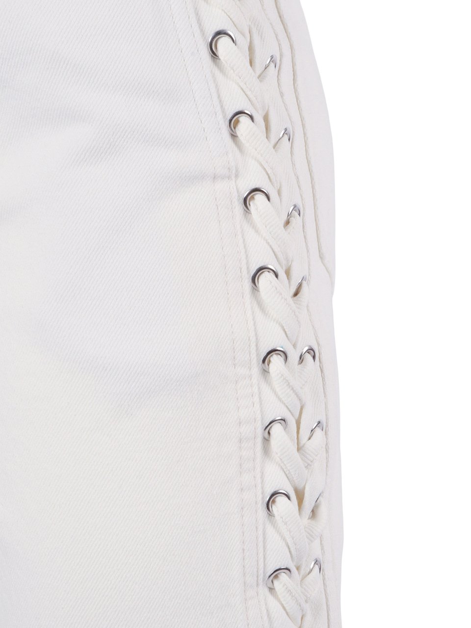 Rotate White Raw Laced Loose Jeans Wit