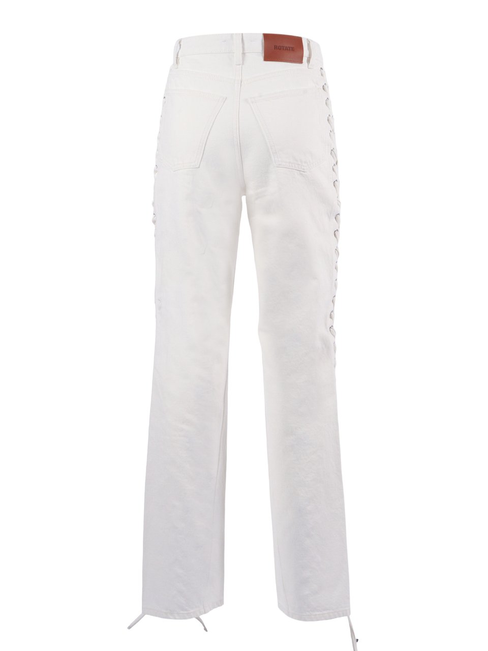 Rotate White Raw Laced Loose Jeans Wit