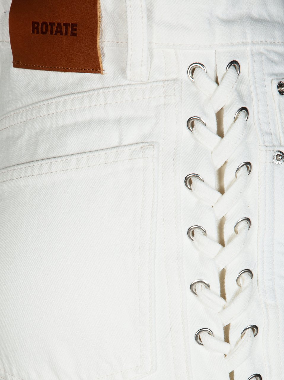 Rotate Straight-Leg Lace-Up Organic Cotton Jeans Wit