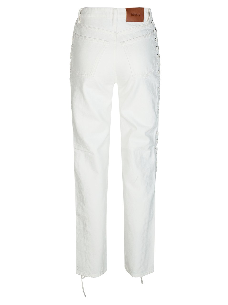 Rotate Straight-Leg Lace-Up Organic Cotton Jeans Wit