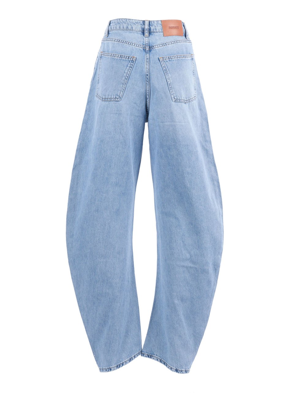 Rotate Blue Draped Barrel Leg Jeans Blauw