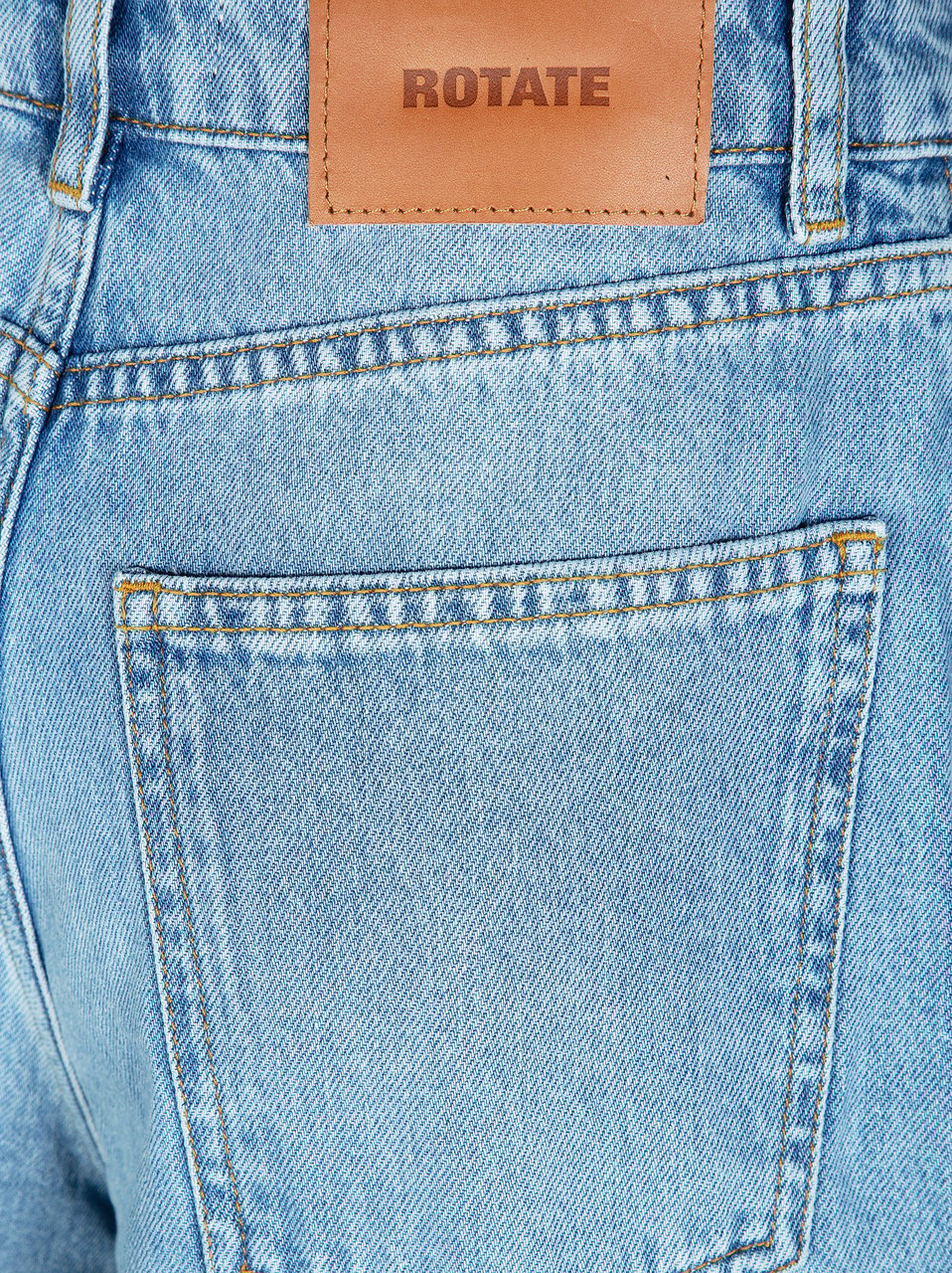 Rotate Light Blue Draped Barrel Leg Jeans Blauw