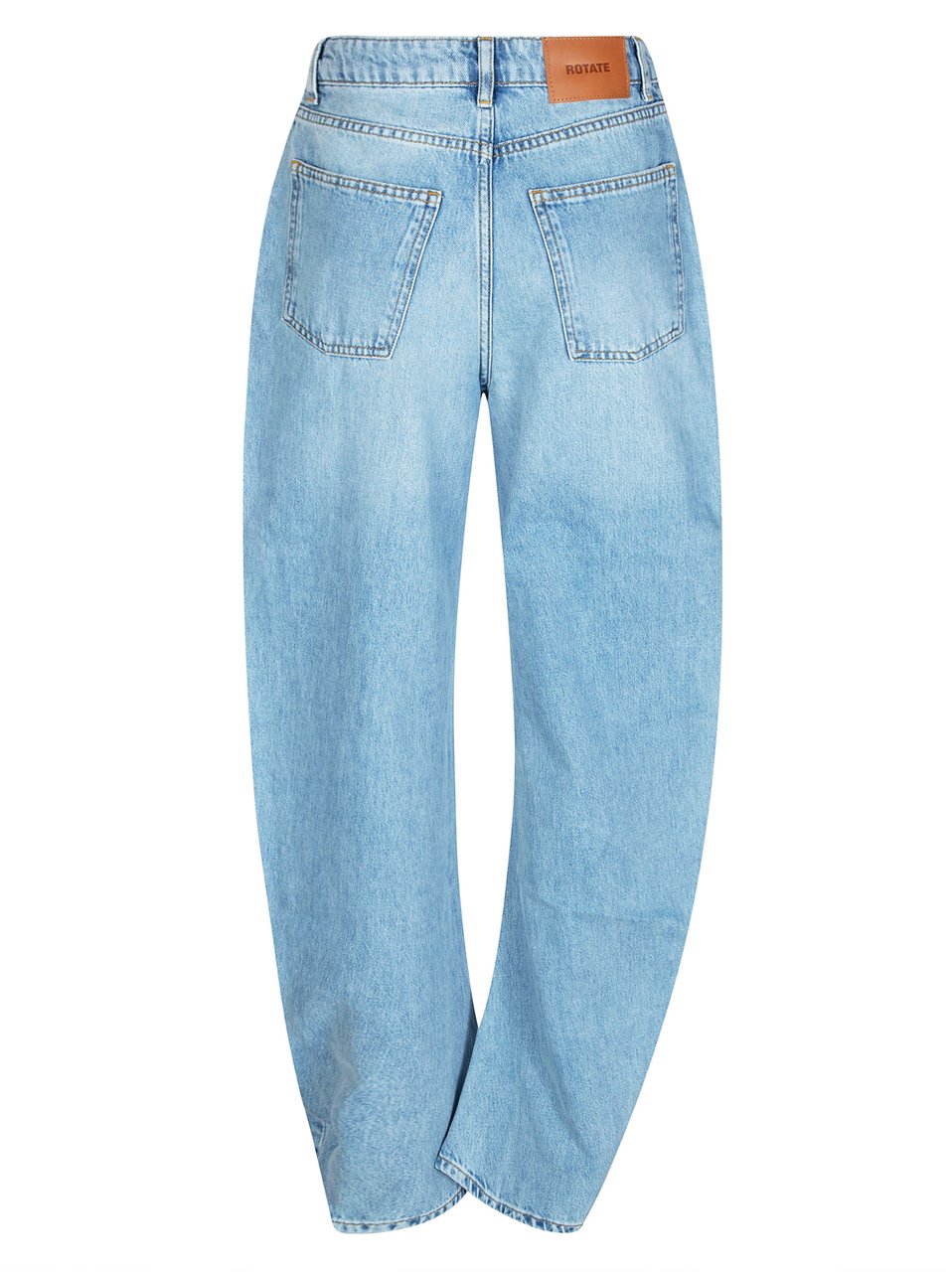 Rotate Light Blue Draped Barrel Leg Jeans Blauw