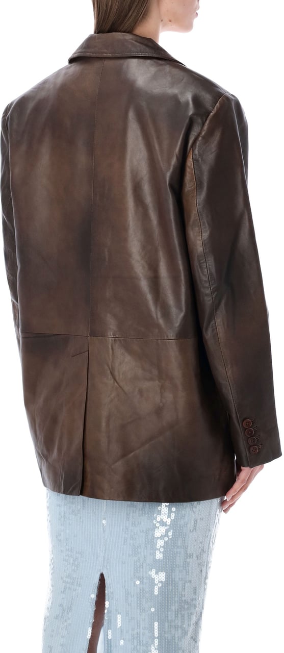 Rotate Leather Blazer Potting Soil Brown Bruin