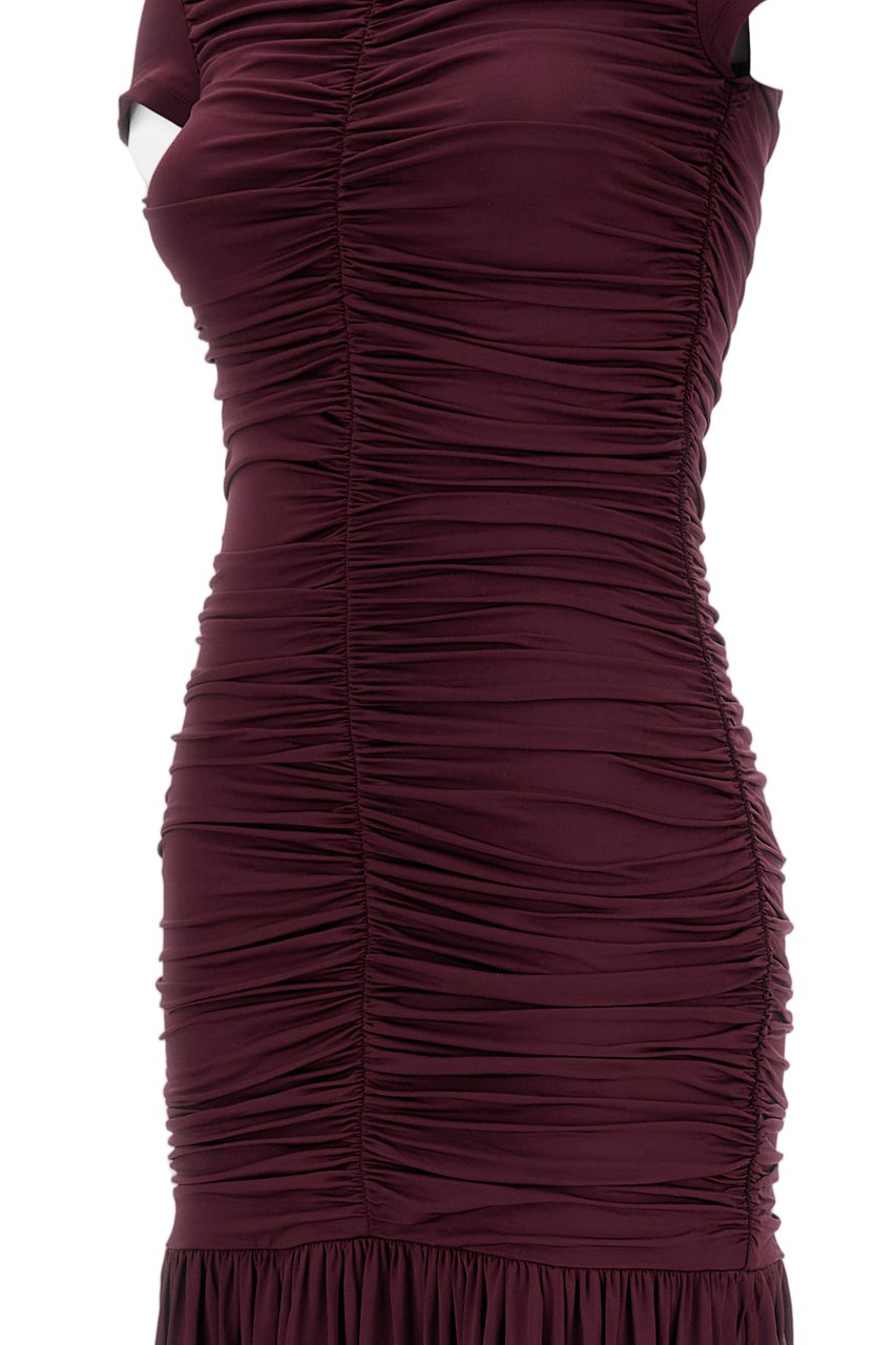 Rotate Gathered Maxi Dress Maroon