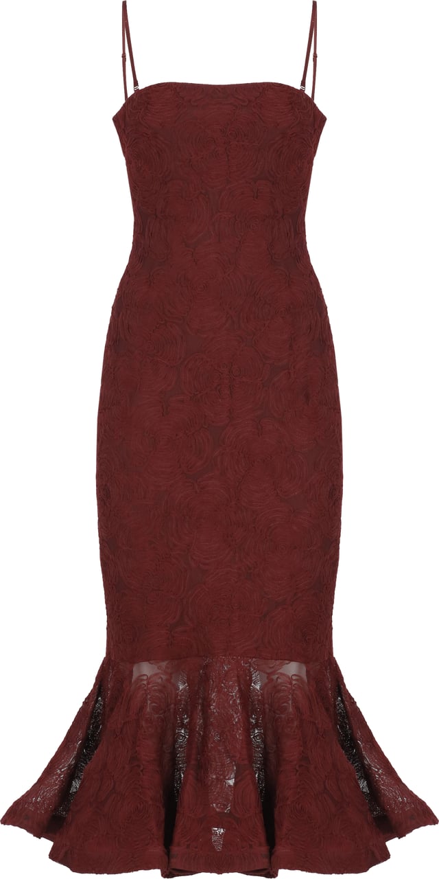 Rotate Dresses Burgundy Maroon