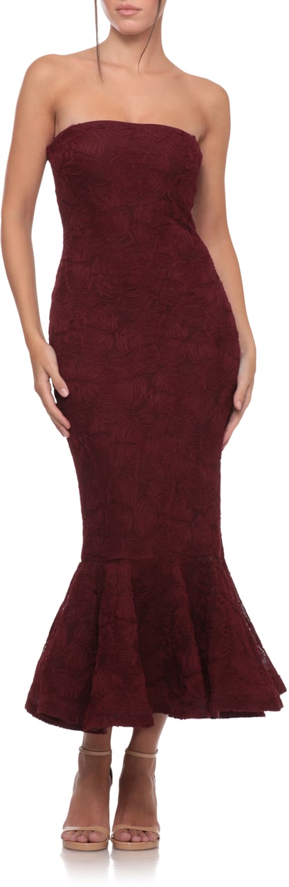 Rotate Dresses Burgundy Maroon