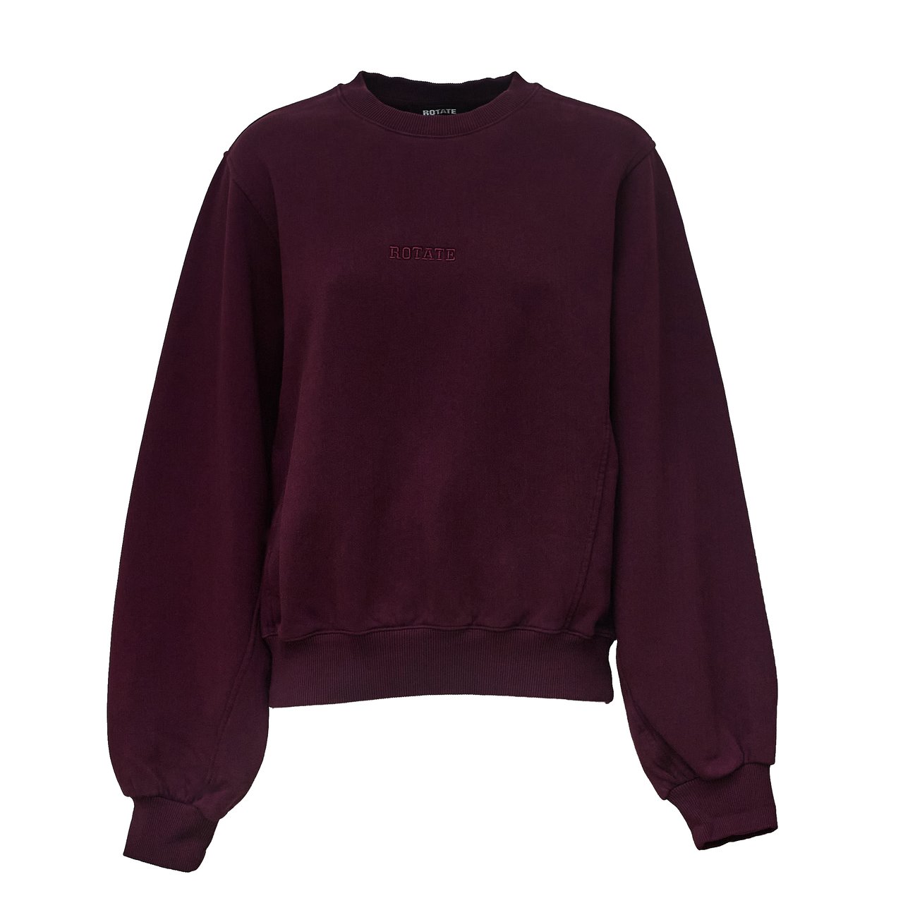 Rotate Heavyweight Round Neck Sweatshirt with Ribbed Trims Zwart