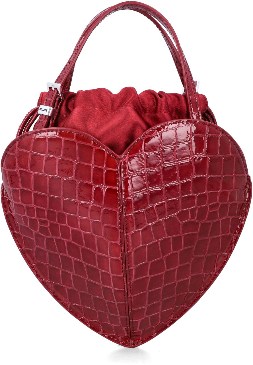 Rotate Patent Croco Heart Bag Windsor Wine Maroon