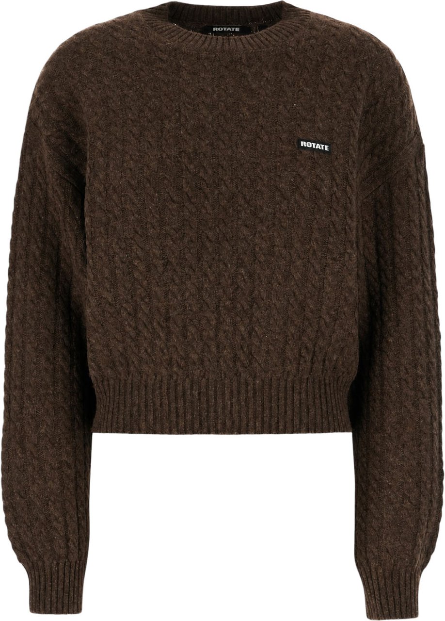 Rotate Chocolate wool blend sweater Bruin