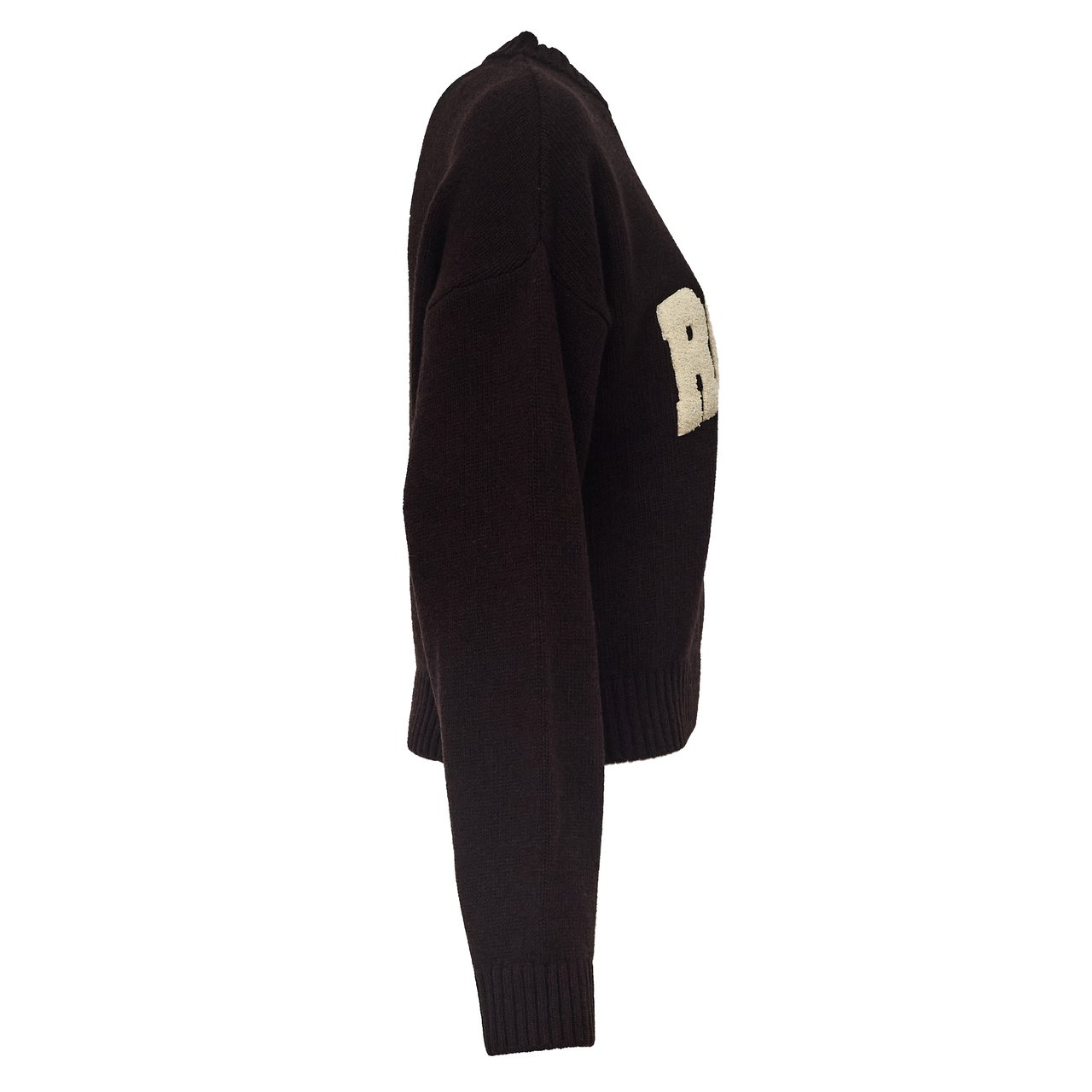 Rotate Contemporary Crewneck Sweater With Bold Logo Detail Zwart