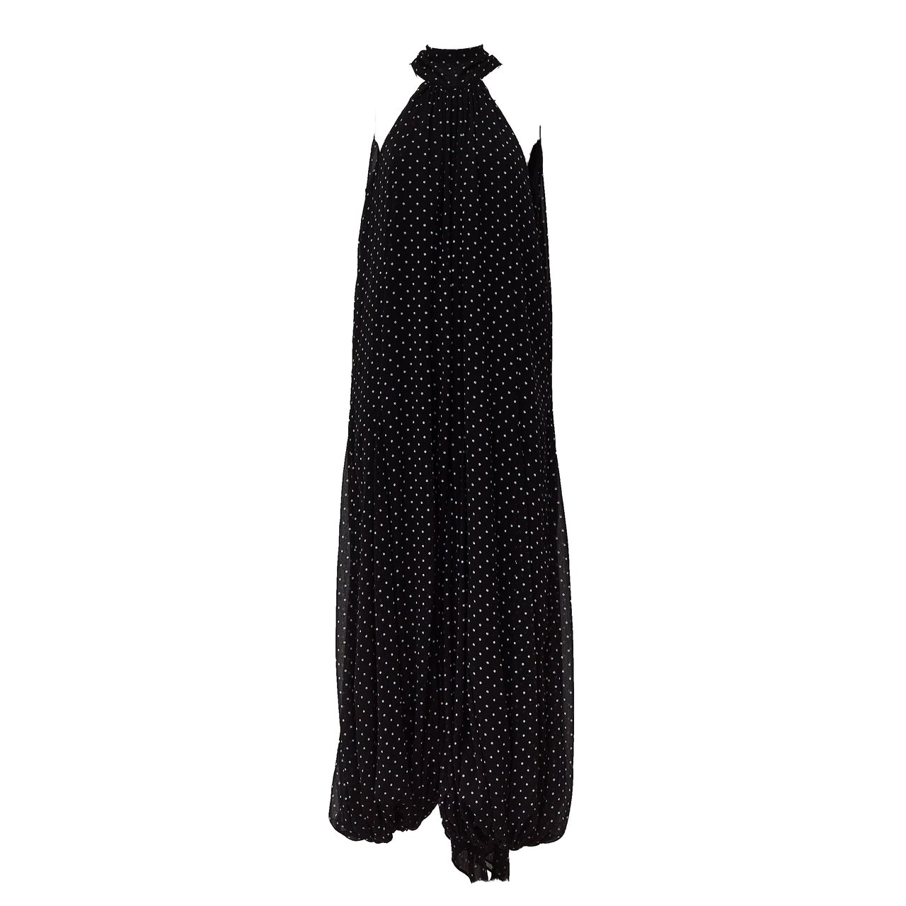 Rotate Lightweight Chiffon Balloon Jumpsuit with Halterneck Design Zwart