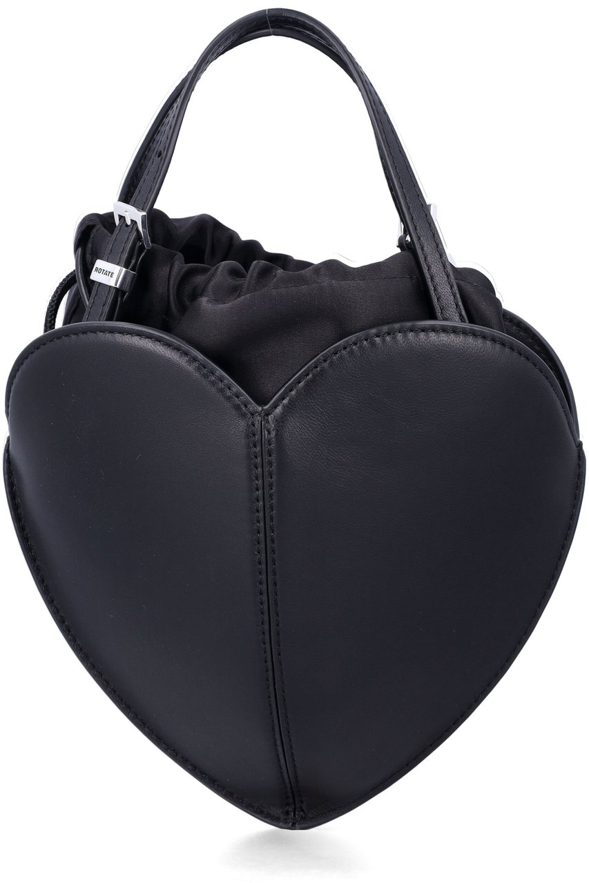 Rotate Leather Heart Bag Nero Zwart