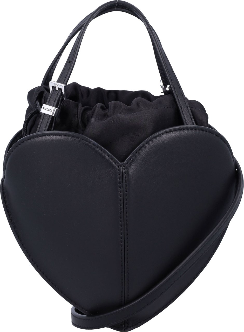 Rotate Leather Heart Bag Nero Zwart