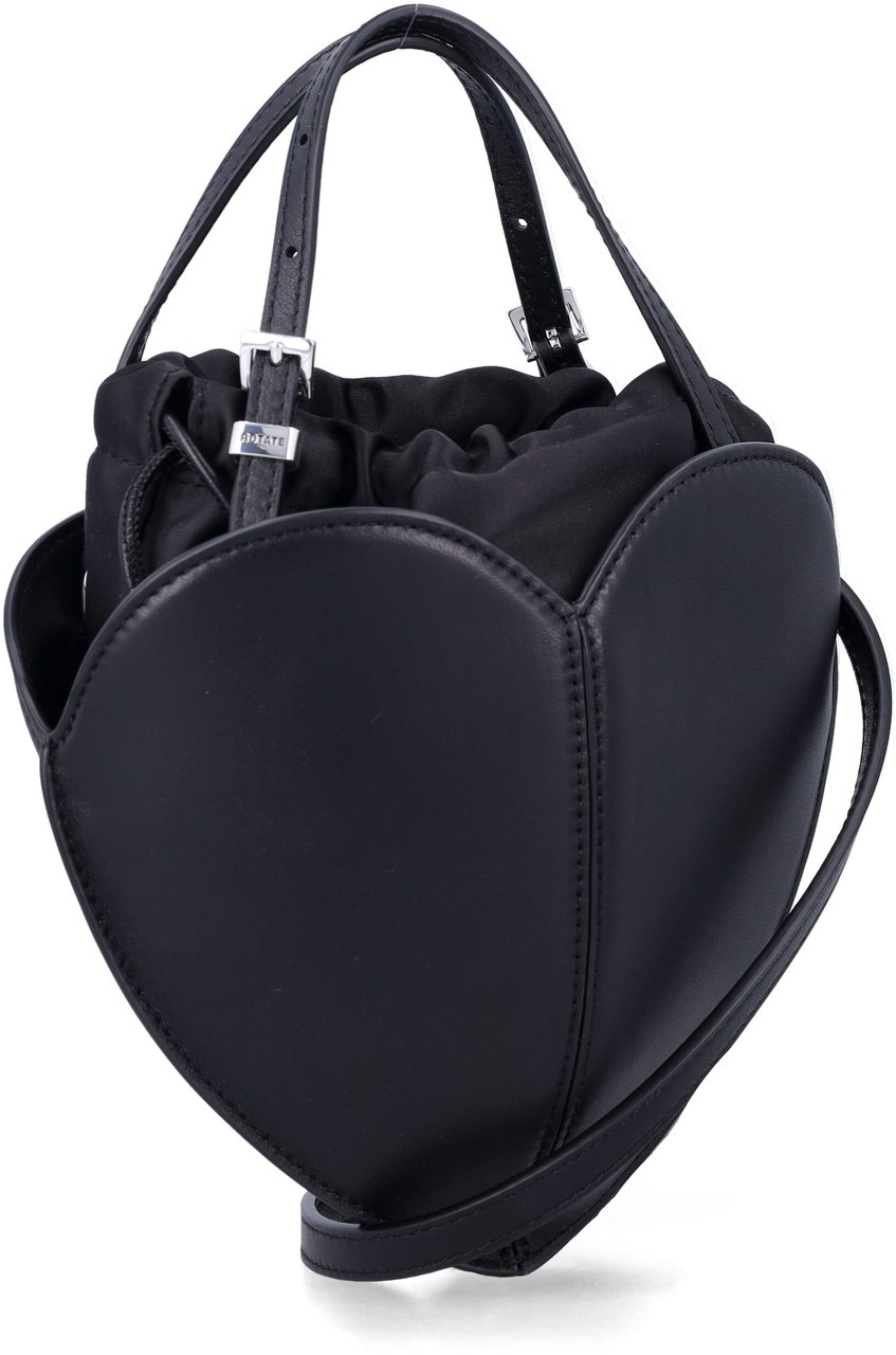 Rotate Leather Heart Bag Nero Zwart