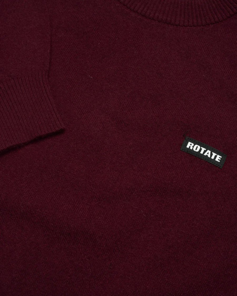 Rotate Zinfandel Basic Crewneck Sweater Zwart