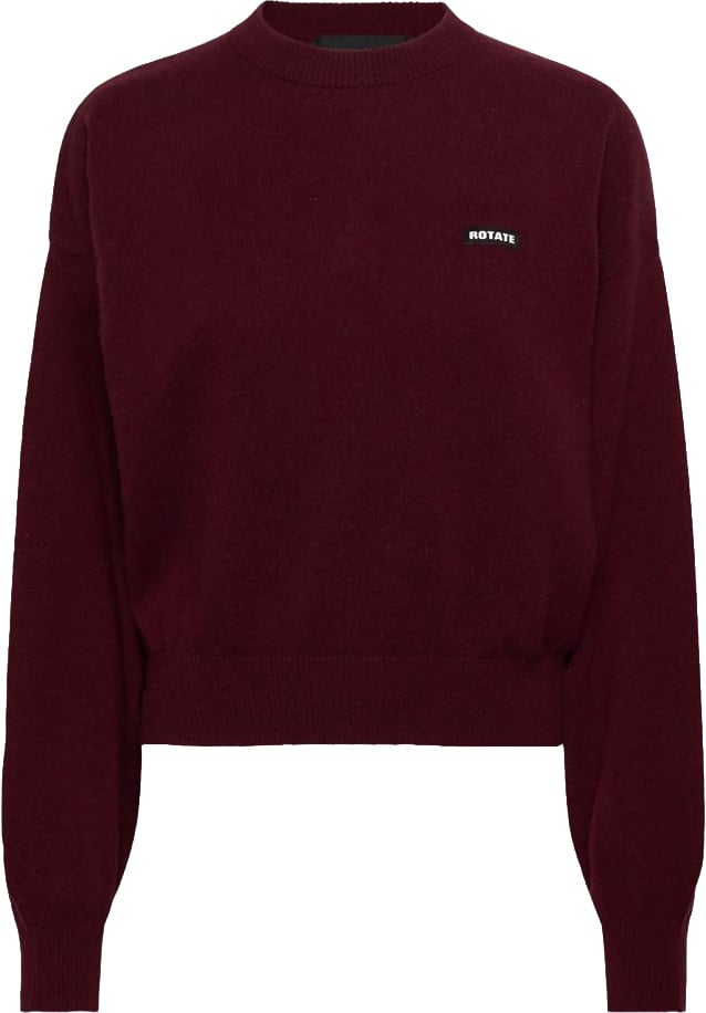 Rotate Zinfandel Basic Crewneck Sweater Zwart