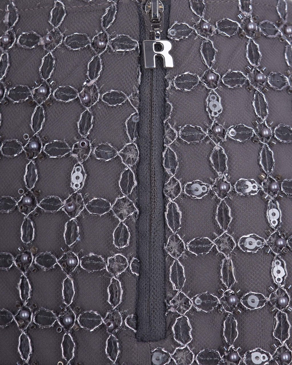 Rotate Castor Gray Beaded Mini Skirt Grijs