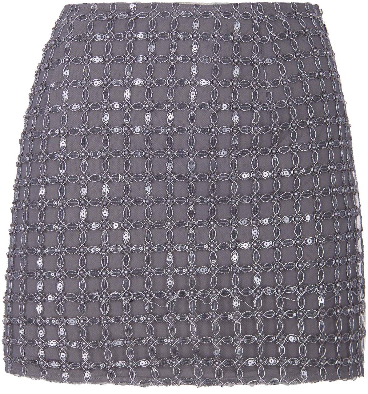 Rotate Castor Gray Beaded Mini Skirt Grijs