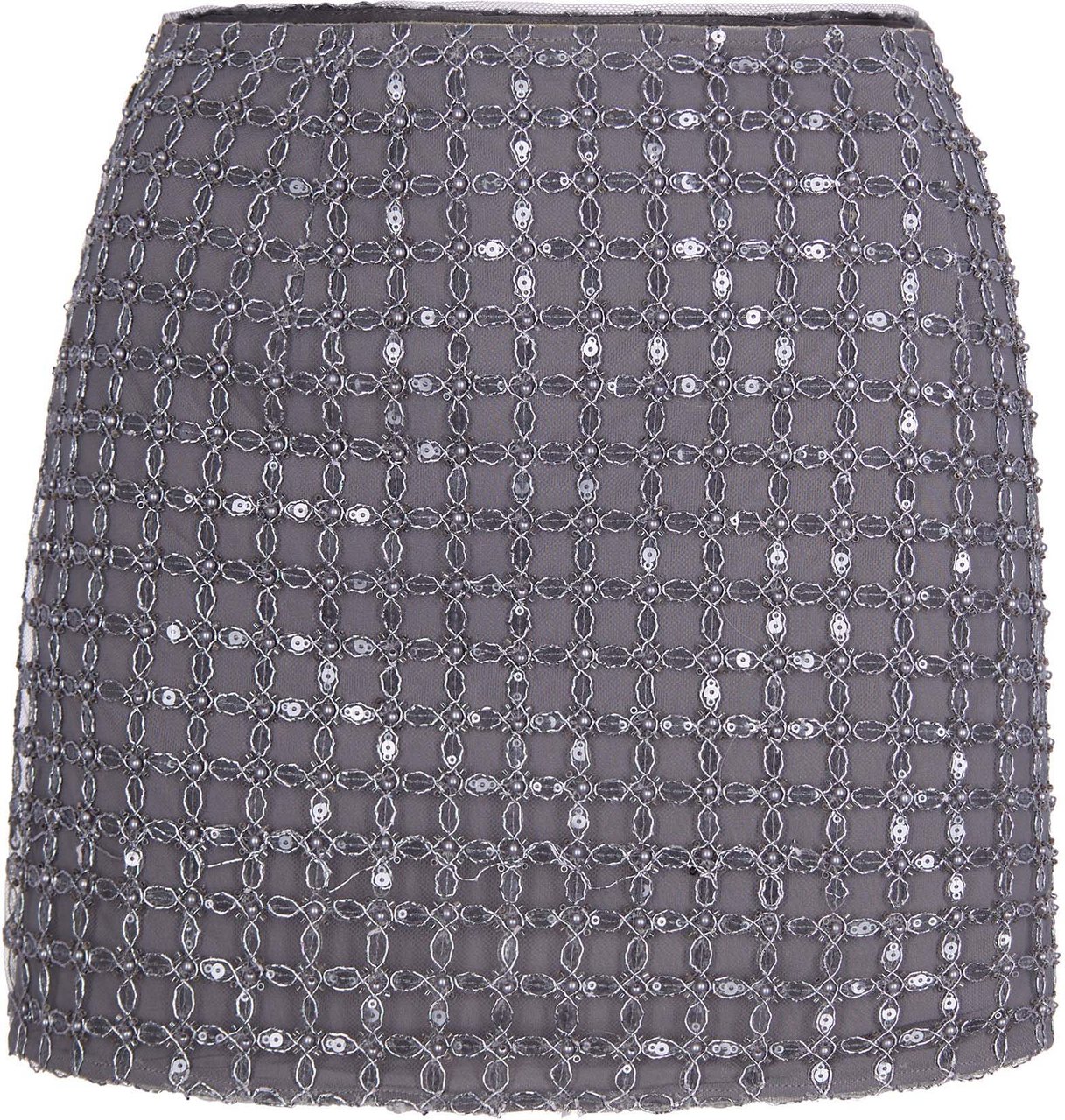 Rotate Castor Gray Beaded Mini Skirt Grijs