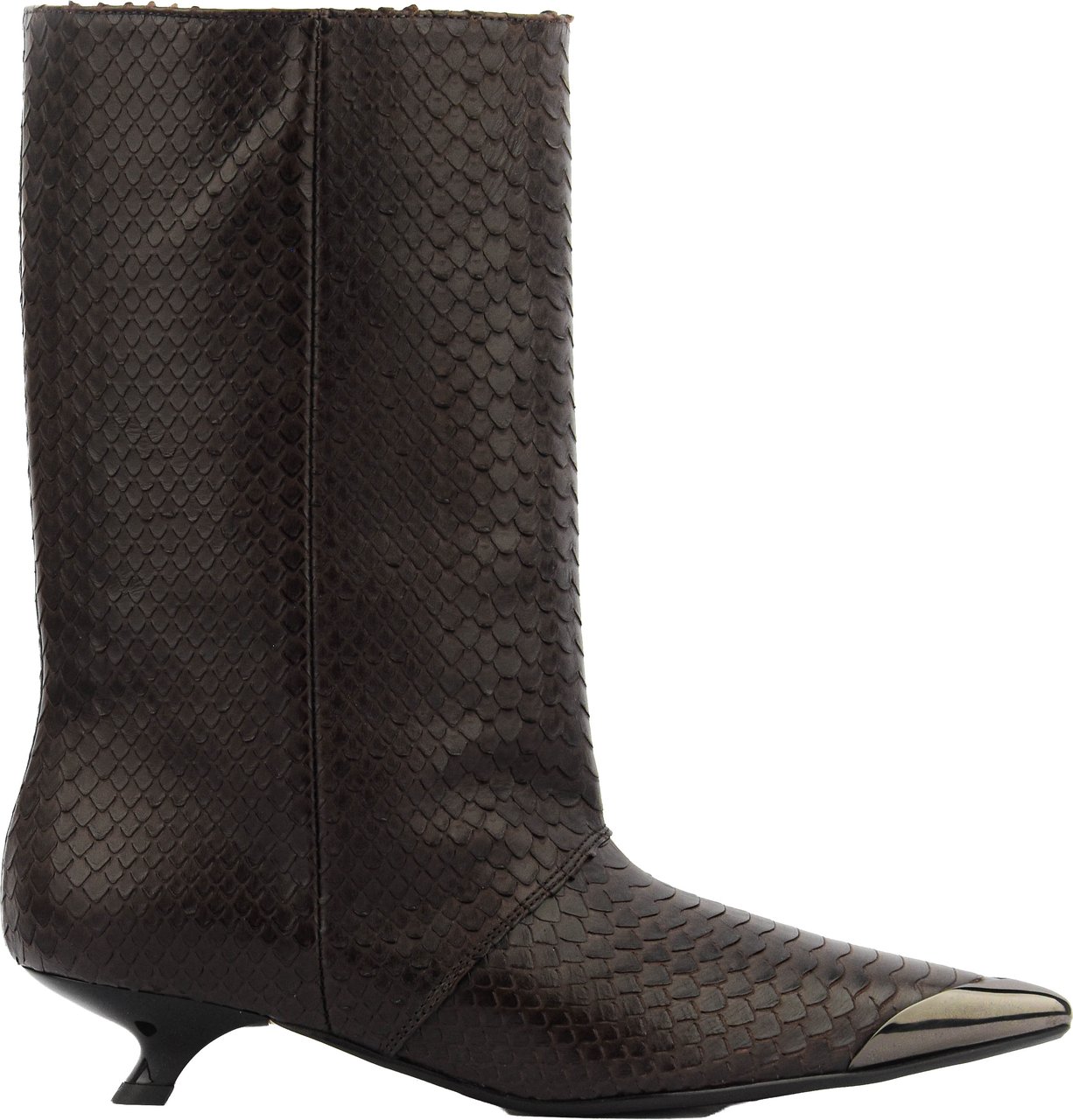 Rotue Sugar Sweet Bootie Queeny Heel Python Brown Bruin