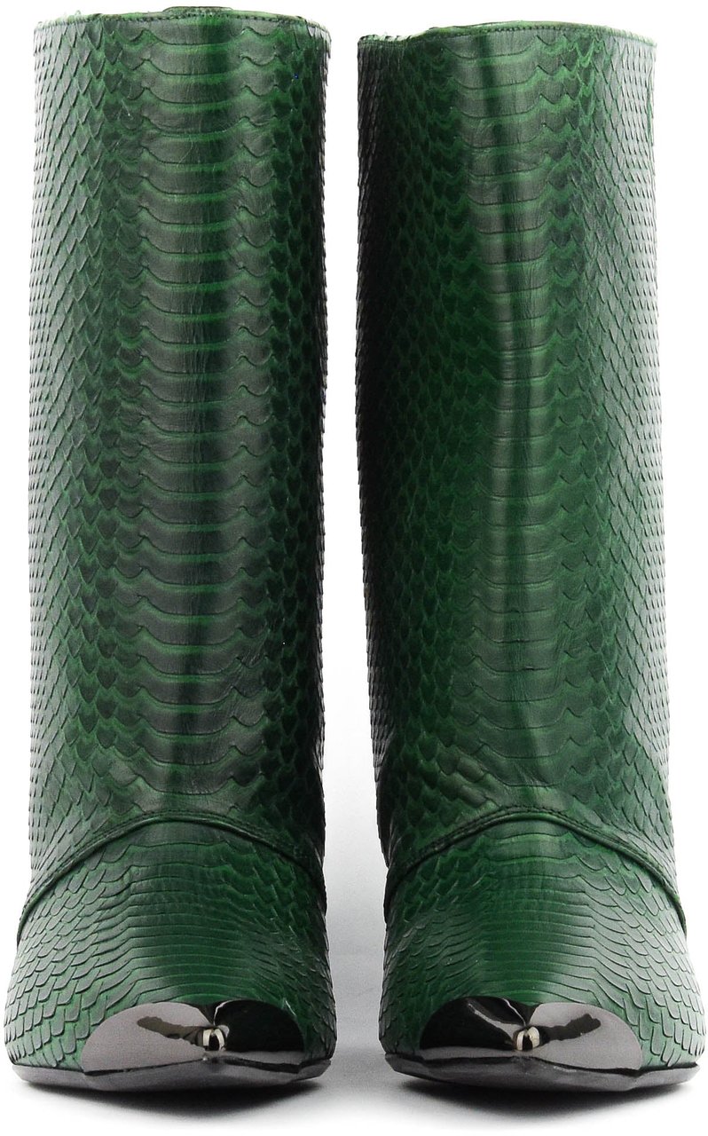 Rotue Sugar Sweet Bootie Queeny Heel Python Green Groen