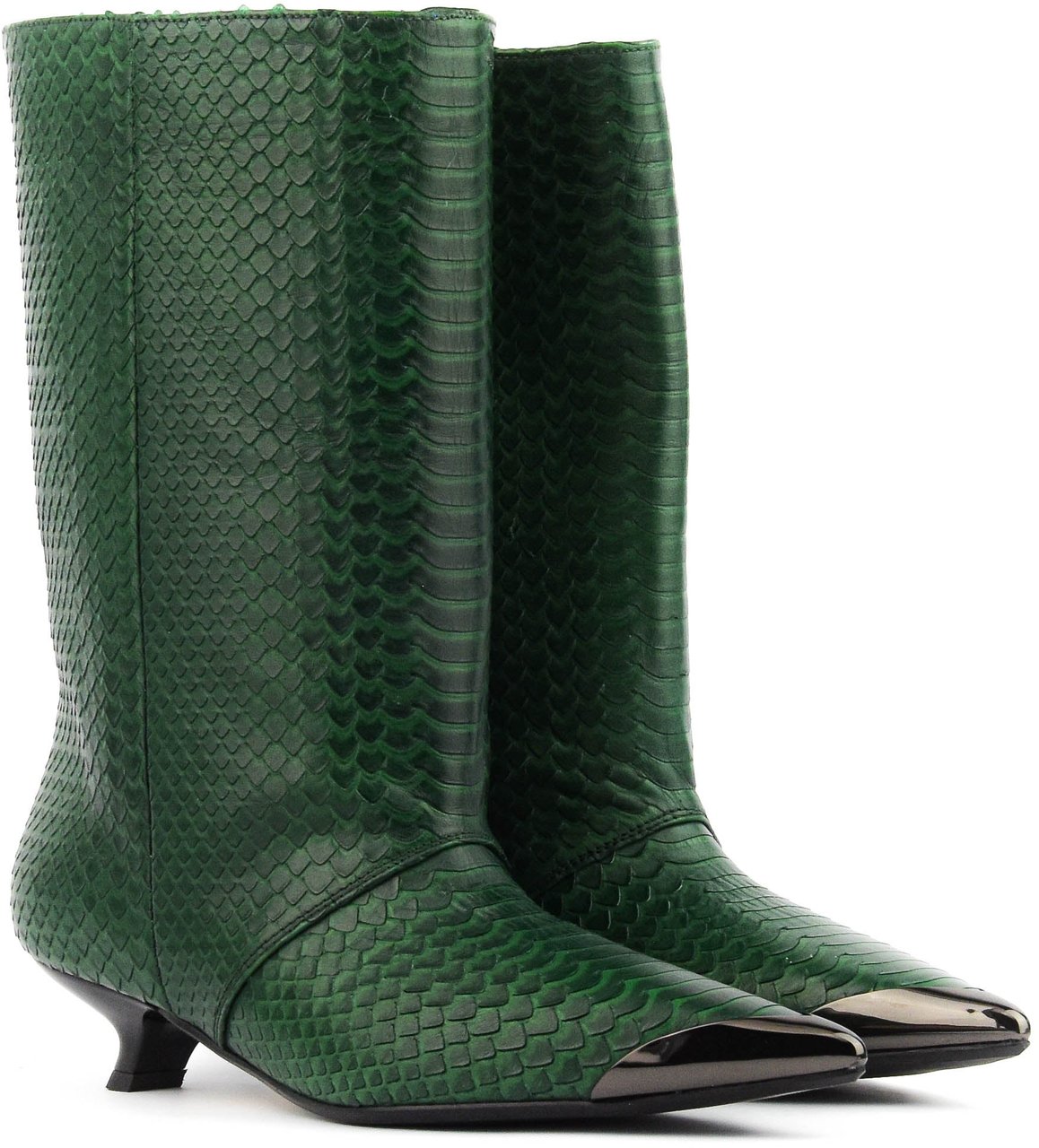 Rotue Sugar Sweet Bootie Queeny Heel Python Green Groen