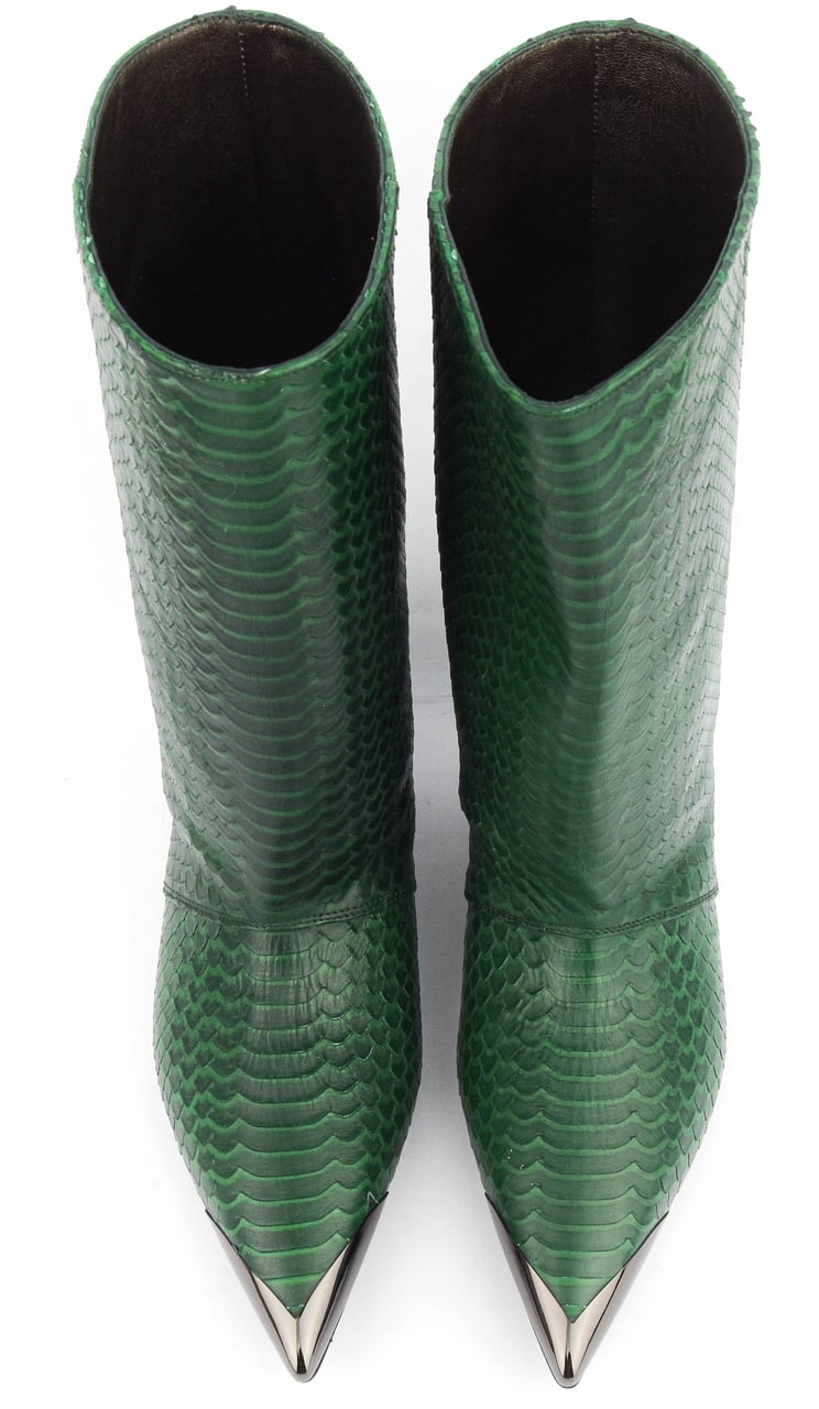 Rotue Sugar Sweet Bootie Queeny Heel Python Green Groen