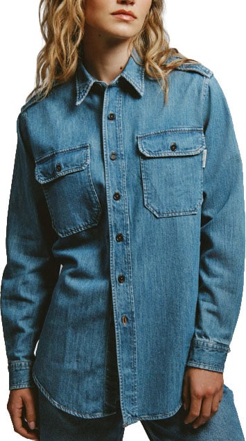 Roy Roger's Shirts Denim Blauw