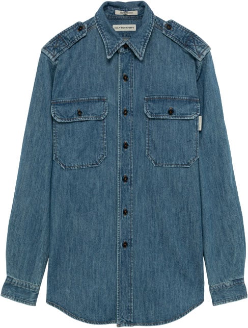 Roy Roger's Shirts Denim Blauw
