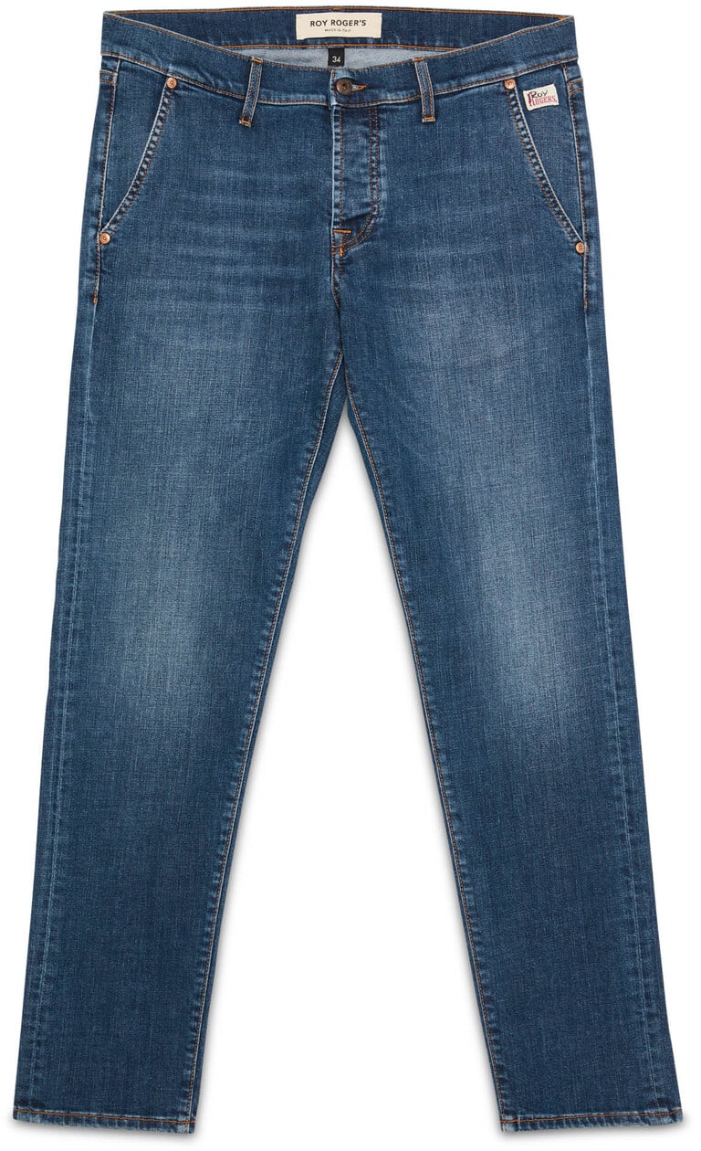 Roy Roger's Roy Roger’s Men's Medium Blue Denim Jeans With Faded Wash. Blauw