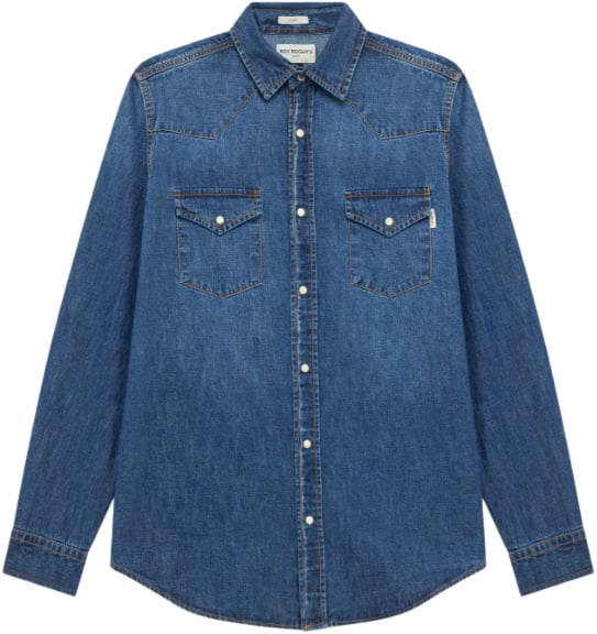 Roy Roger's Shirts Denim Blauw