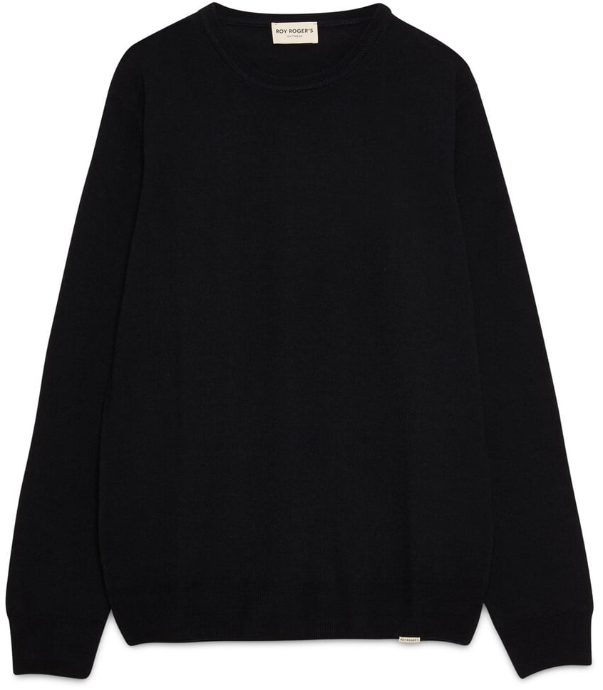 Roy Roger's Roy Roger’s Men’s Black Crew Neck Sweater. Zwart