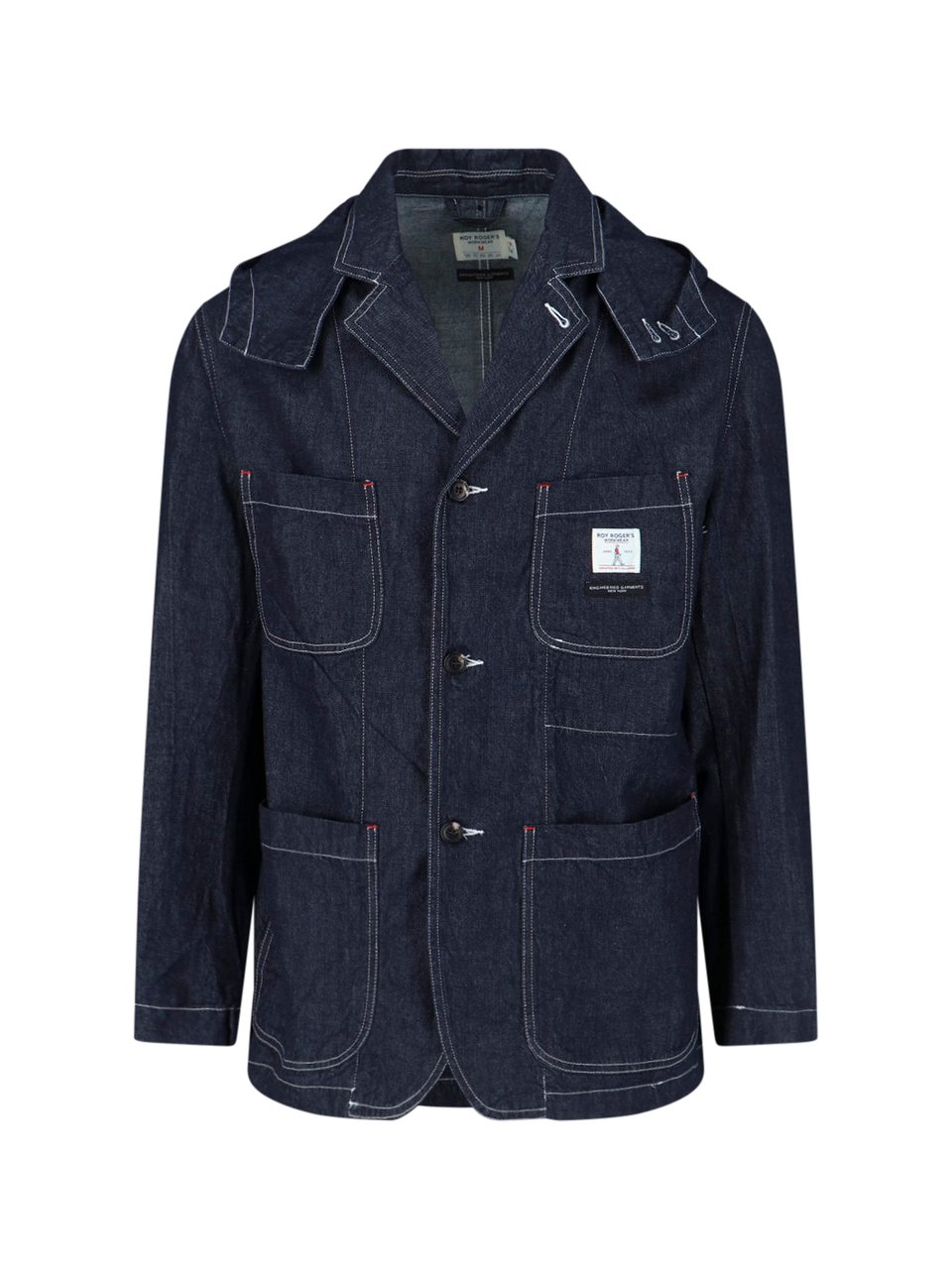 Roy Roger's Blue Denim Detachable Hood Jacket Blauw