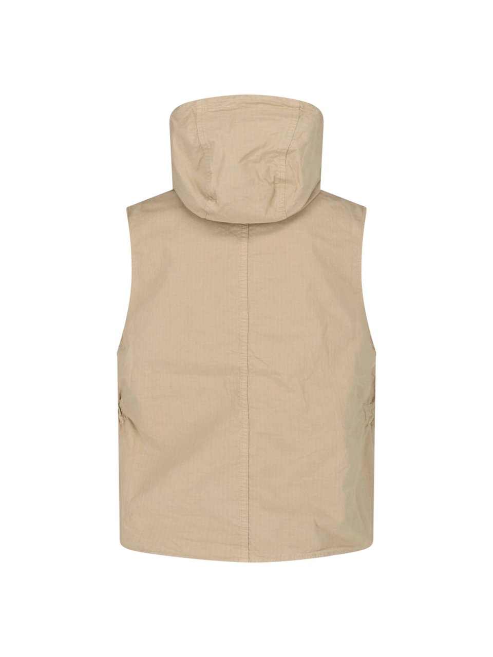 Roy Roger's Beige Hooded Cotton Vest Jacket Neutraal