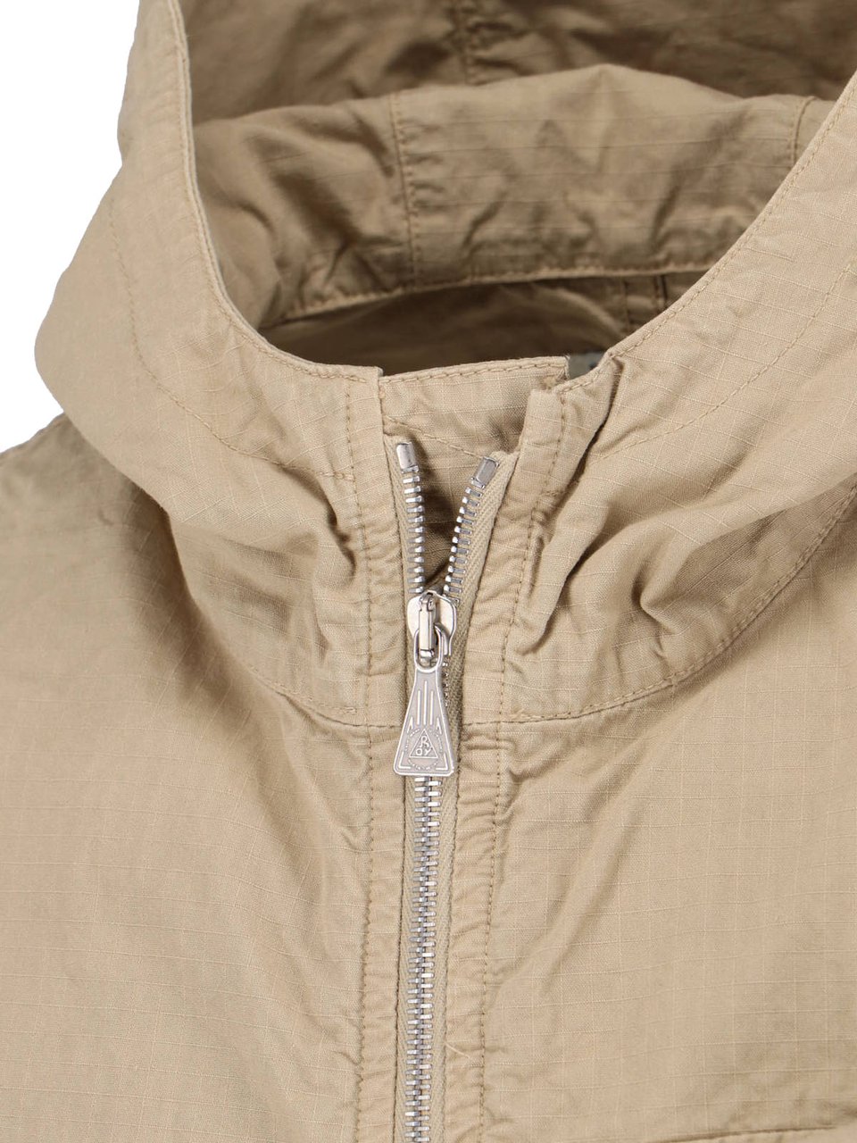 Roy Roger's Beige Hooded Cotton Vest Jacket Neutraal
