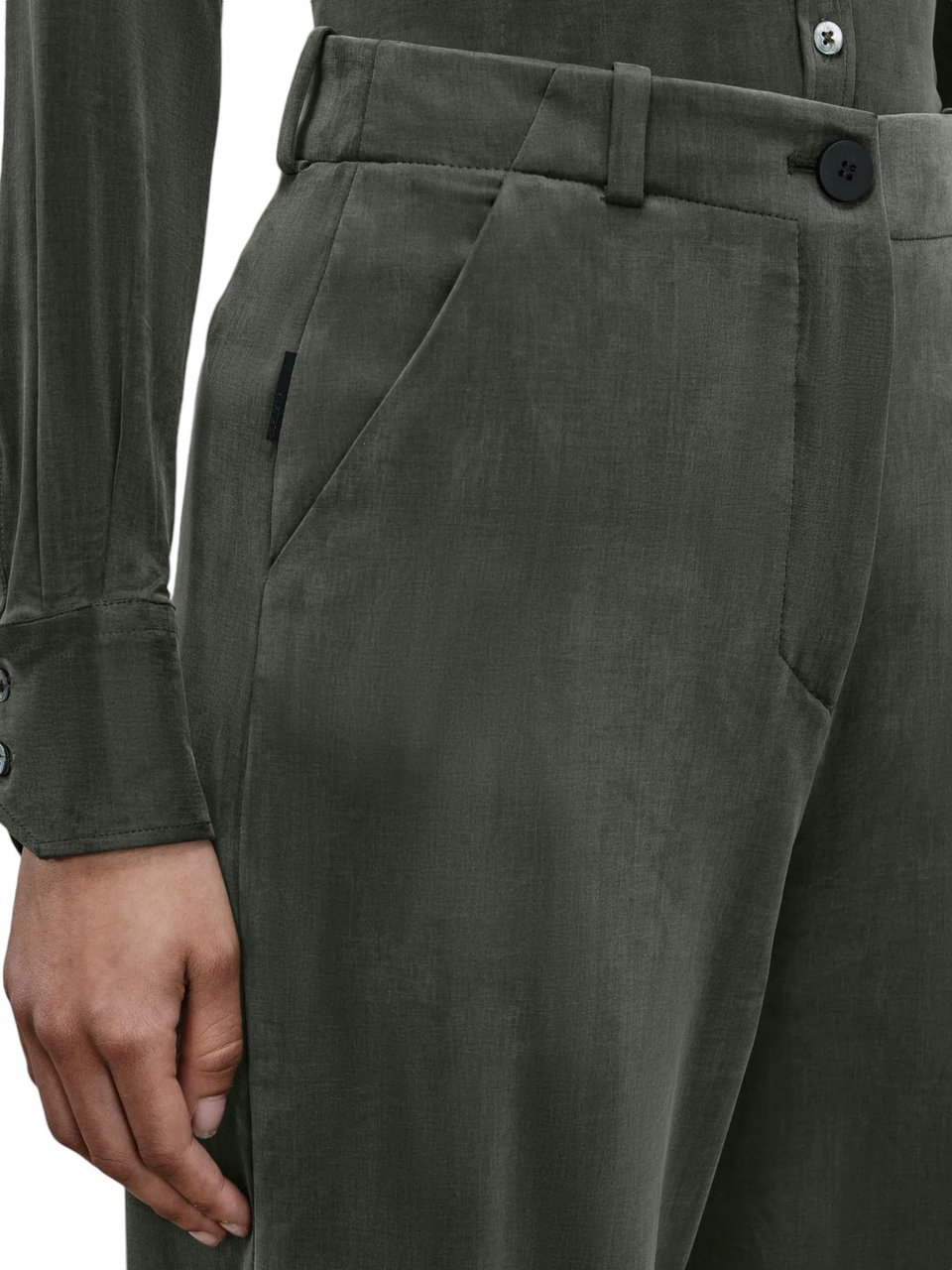 RRD Pantalon Cupro droit carotte Joanie Kaki Bosco Roberto Ricci Designs Femme 723 20 Divers