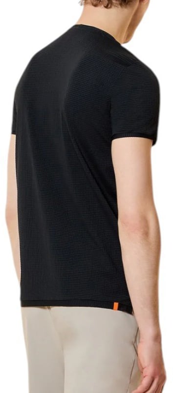 RRD T-shirt seer sucker black navy RRD Roberto Ricci Designs Homme 26204 60 Zwart