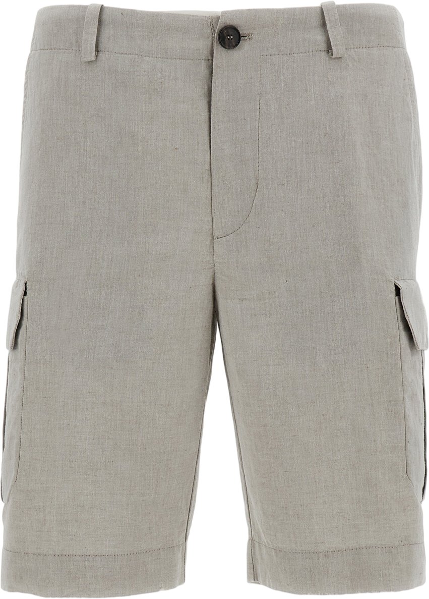 RRD Linen-Cotton Canvas Cargo Shorts Neutraal