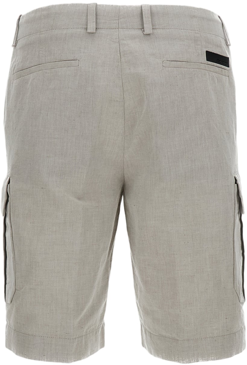 RRD Linen-Cotton Canvas Cargo Shorts Neutraal