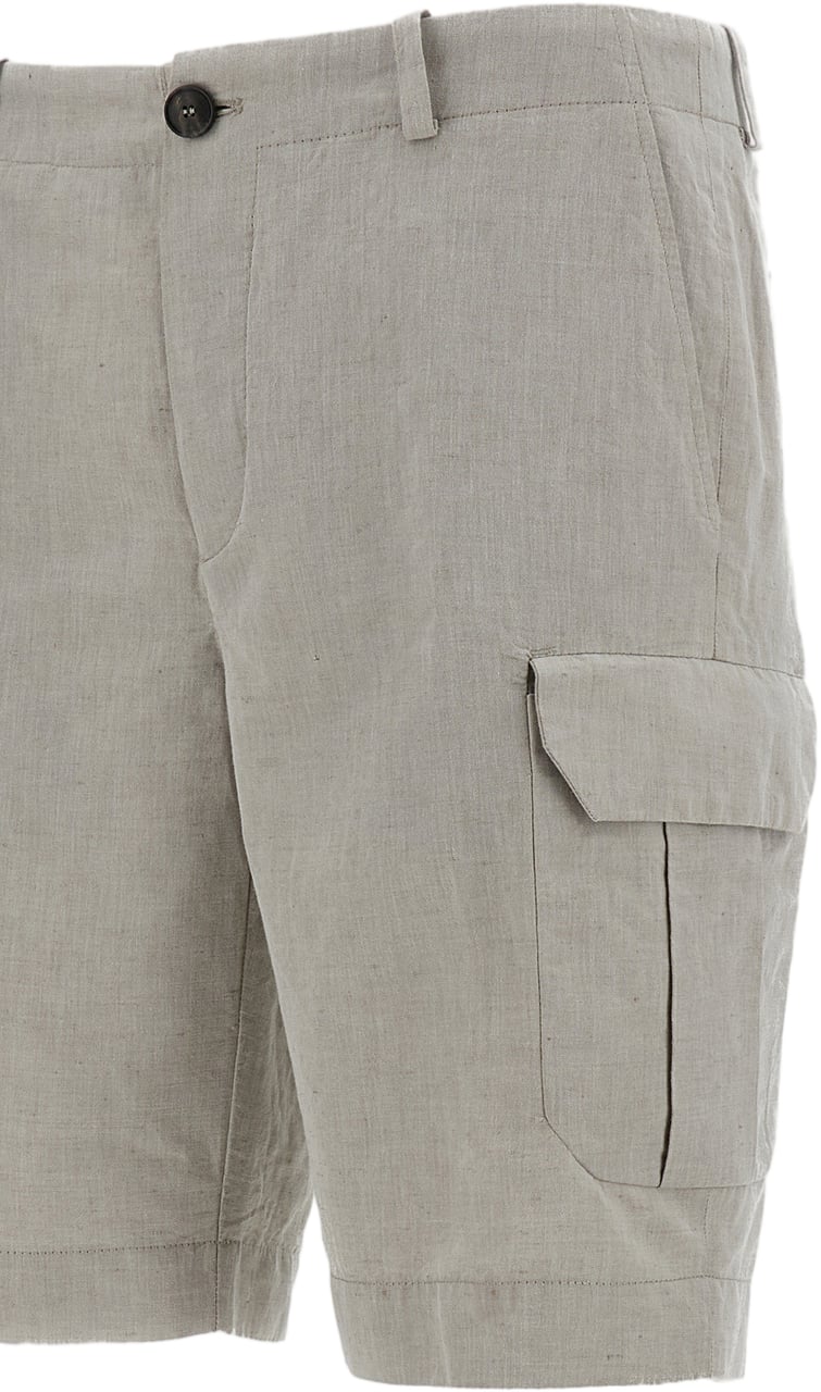 RRD Linen-Cotton Canvas Cargo Shorts Neutraal