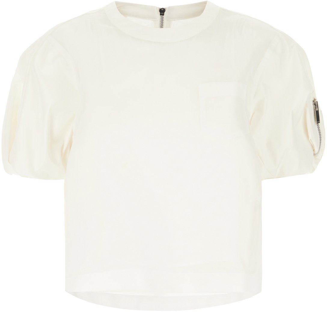 Sacai Sacai White polyester blend top Wit